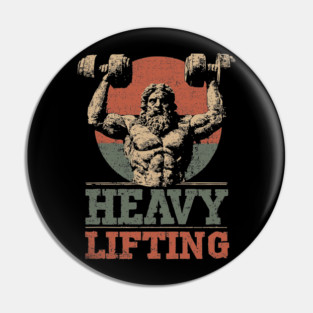 Zeus is Supporting All the Gym Bros - Funny Retro Design Pin