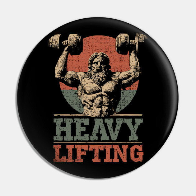 Zeus is Supporting All the Gym Bros - Funny Retro Design Pin by TuncGK