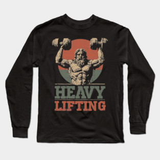 Zeus is Supporting All the Gym Bros - Funny Retro Design Long Sleeve T-Shirt