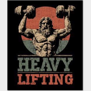 Zeus is Supporting All the Gym Bros - Funny Retro Design Posters and Art