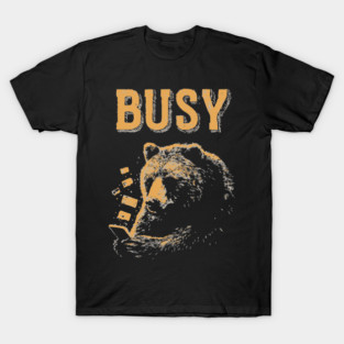 Screen Addict Grizzly Bear - Funny Hibernation Design T-Shirt