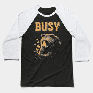 Screen Addict Grizzly Bear - Funny Hibernation Design Baseball T-Shirt