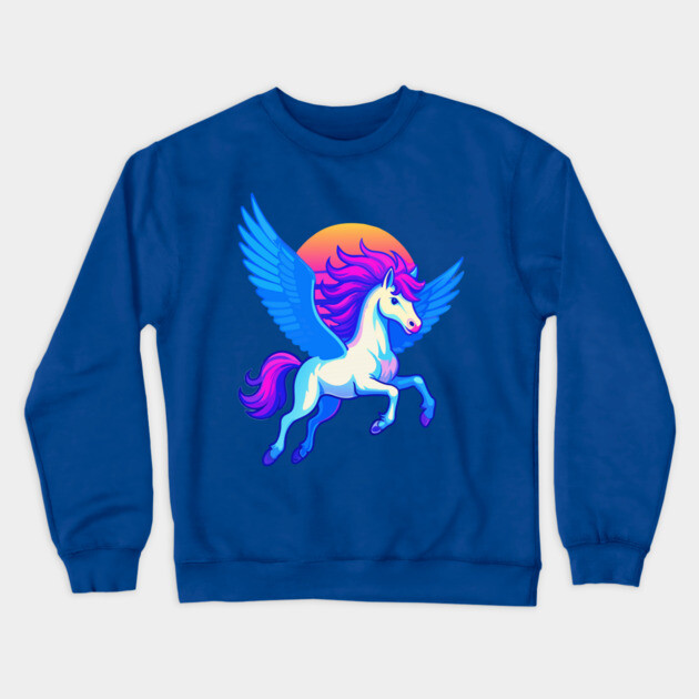 Pegasus with Sunset Wings Crewneck Sweatshirt by DonWillisJrArt