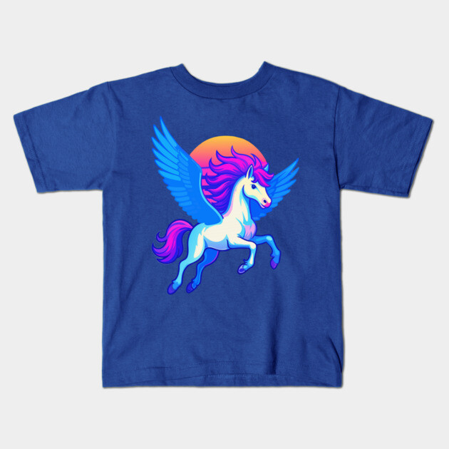 Pegasus with Sunset Wings Kids T-Shirt by DonWillisJrArt