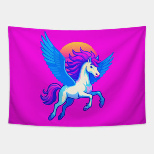 Pegasus with Sunset Wings Tapestry