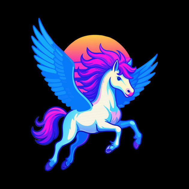 Pegasus with Sunset Wings by DonWillisJrArt