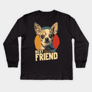 Chihuahua Alien Dog Best Friend Funny Tee Kids Long Sleeve T-Shirt