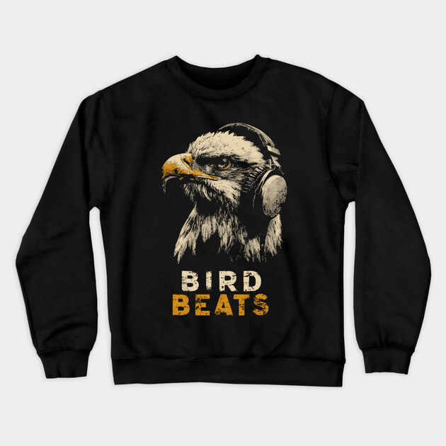 DJ Eagle Headphones Bird Beats DJ Music Tee Crewneck Sweatshirt by TuncGK
