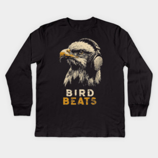 DJ Eagle Headphones Bird Beats DJ Music Tee Kids Long Sleeve T-Shirt
