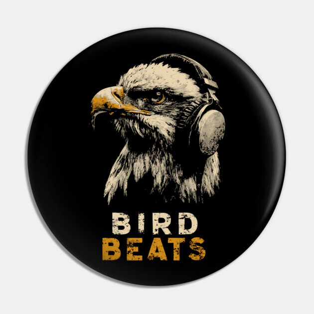 DJ Eagle Headphones Bird Beats DJ Music Tee Pin by TuncGK