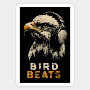 DJ Eagle Headphones Bird Beats DJ Music Tee Sticker