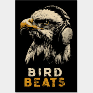 DJ Eagle Headphones Bird Beats DJ Music Tee Posters and Art