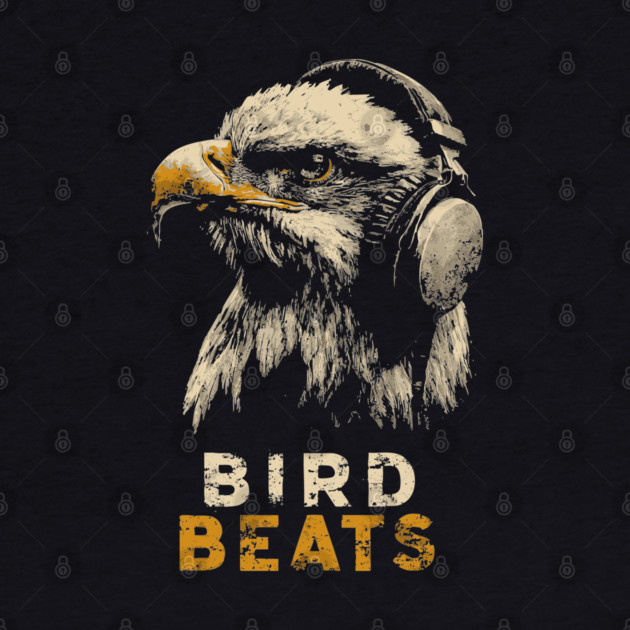 DJ Eagle Headphones Bird Beats DJ Music Tee by TuncGK