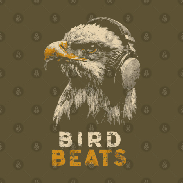 DJ Eagle Headphones Bird Beats DJ Music Tee by TuncGK