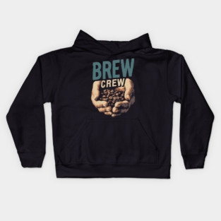 Coffee Brew Crew Hands Cupping Beans Shirt Kids Hoodie