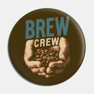 Coffee Brew Crew Hands Cupping Beans Shirt Pin
