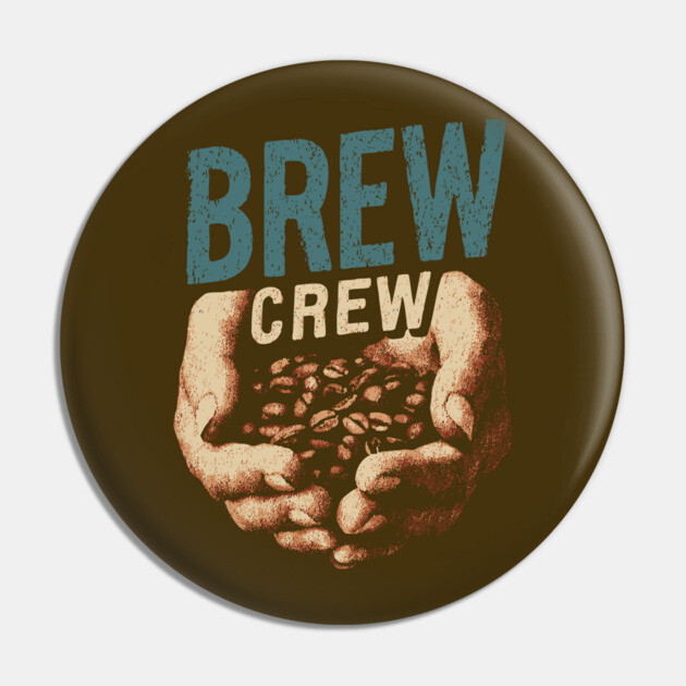 Coffee Brew Crew Hands Cupping Beans Shirt Pin by TuncGK