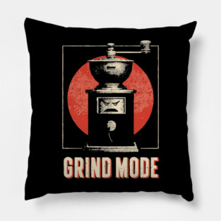 Grind Mode Coffee Grinder Funny Robot Face Shirt Pillow