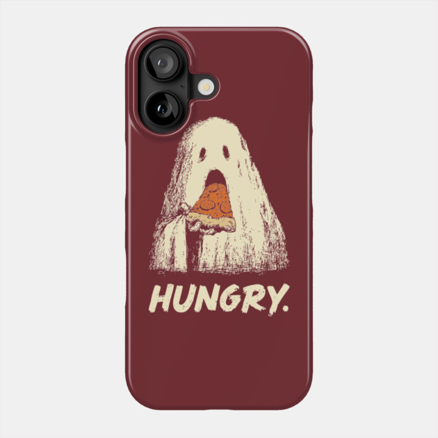 Hungry Ghost Eating Pizza Funny Halloween Shirt Phone Case by TuncGK