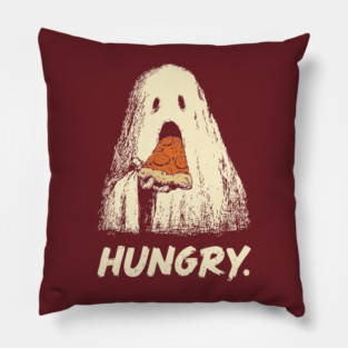 Hungry Ghost Eating Pizza Funny Halloween Shirt Pillow