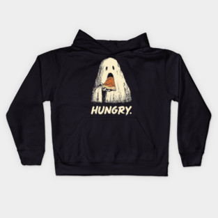 Hungry Ghost Eating Pizza Funny Halloween Shirt Kids Hoodie
