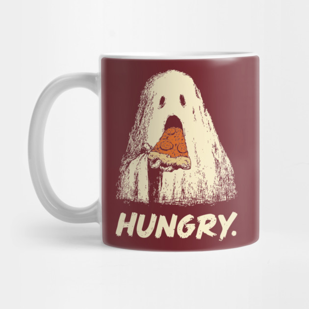 Hungry Ghost Eating Pizza Funny Halloween Shirt by TuncGK