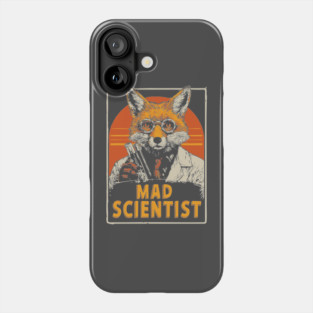 Mad Scientist Fox with Test Tubes Lab Coat Tee Phone Case