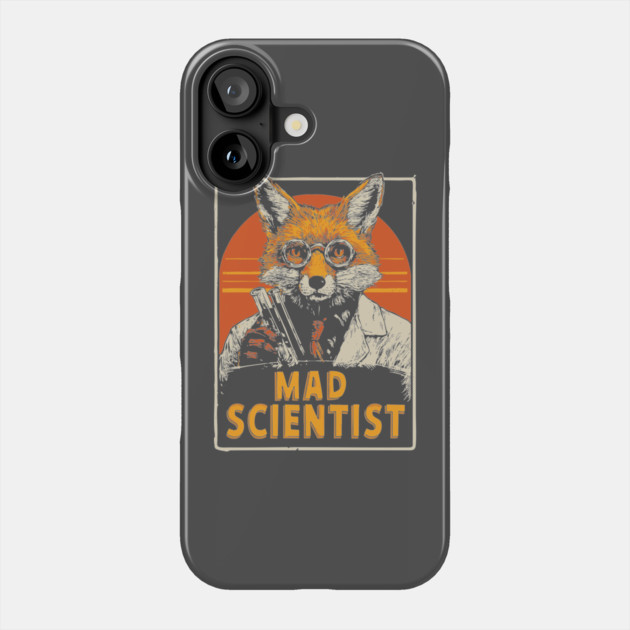 Mad Scientist Fox with Test Tubes Lab Coat Tee Phone Case by TuncGK
