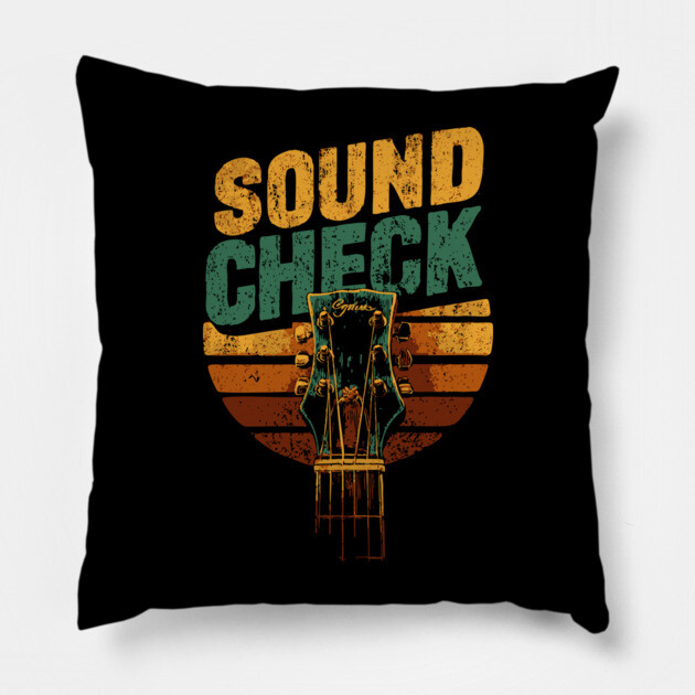 Retro Sound Check Guitar Infinity Shirt Pillow by TuncGK