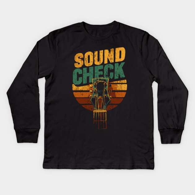 Retro Sound Check Guitar Infinity Shirt Kids Long Sleeve T-Shirt by TuncGK