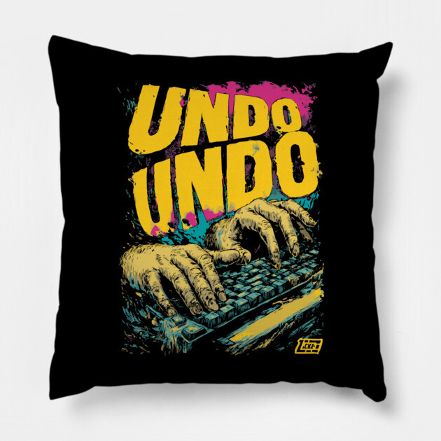 Undo Undo Funny Ctrl Z Keyboard Smash Design Pillow by TuncGK