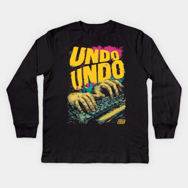 Undo Undo Funny Ctrl Z Keyboard Smash Design Kids Long Sleeve T-Shirt by TuncGK
