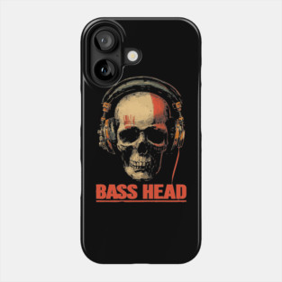 Bass Head Skull DJ Shirt for Hardcore Music Addicts Phone Case