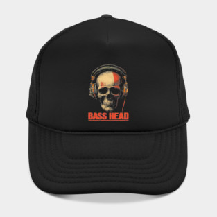 Bass Head Skull DJ Shirt for Hardcore Music Addicts Hat