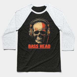 Bass Head Skull DJ Shirt for Hardcore Music Addicts Baseball T-Shirt