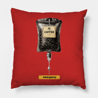 IV Coffee Drip Bag Tee for Caffeine Addicts Pillow