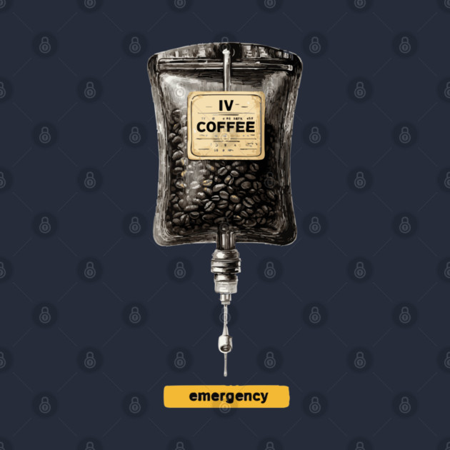 IV Coffee Drip Bag Tee for Caffeine Addicts by TuncGK