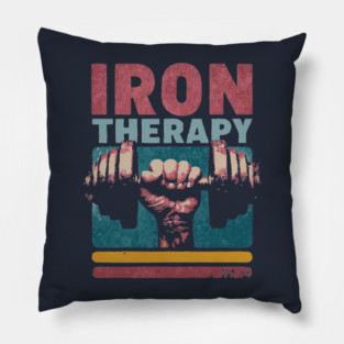 Iron Therapy Gym Tee for Hardcore Lifters Pillow