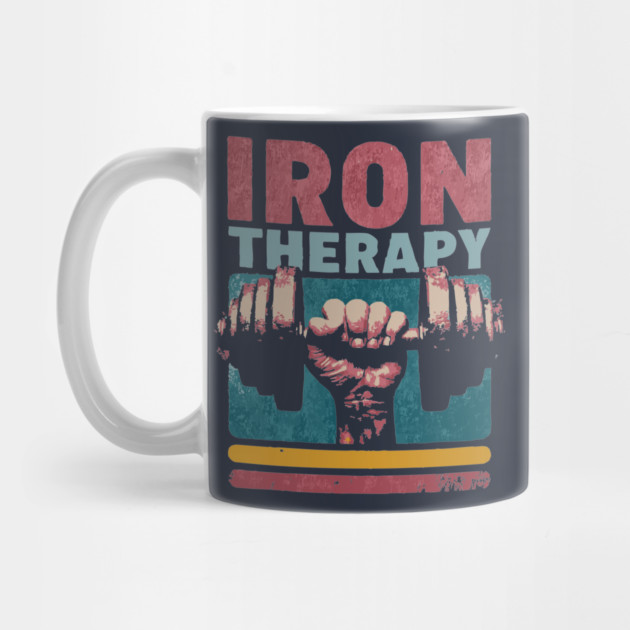 Iron Therapy Gym Tee for Hardcore Lifters by TuncGK