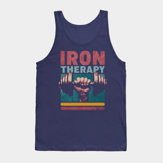 Iron Therapy Gym Tee for Hardcore Lifters Tank Top by TuncGK