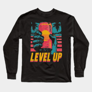 Level Up Energy Drink Gamer Tee for Late Night Warriors Long Sleeve T-Shirt