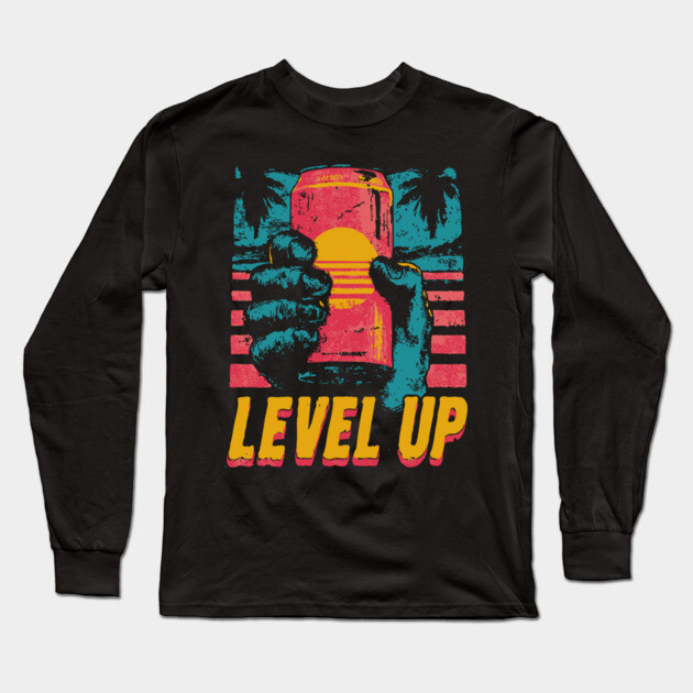 Level Up Energy Drink Gamer Tee for Late Night Warriors Long Sleeve T-Shirt by TuncGK