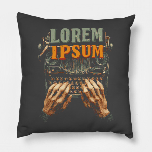 Lorem Ipsum Typing Tee for Designers and Writers Pillow by TuncGK