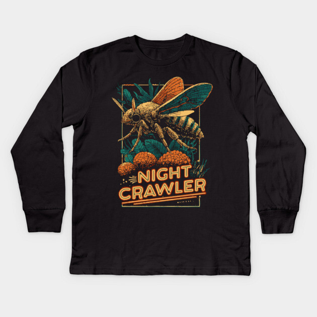 Night Crawler Mothcore Tee for Nocturnal Weirdos Kids Long Sleeve T-Shirt by TuncGK
