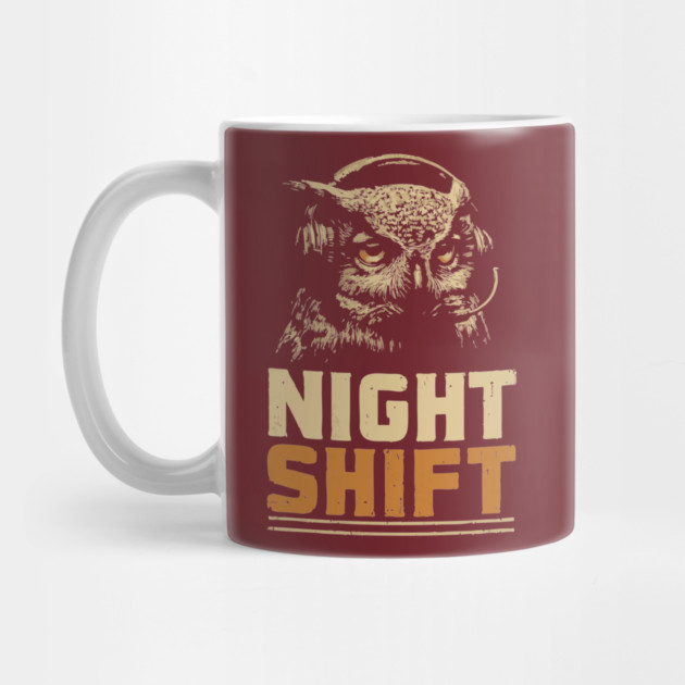 Night Shift Owl Headphones Tee for Late-Night Coders by TuncGK