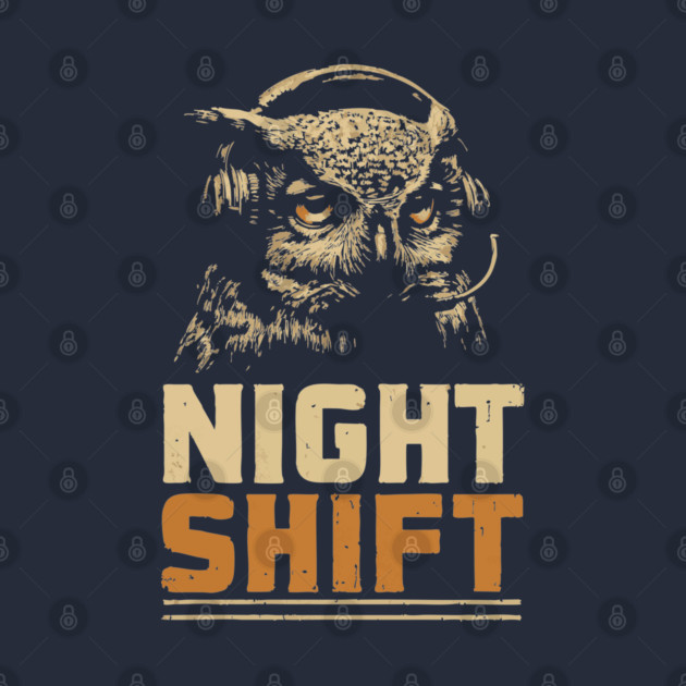 Night Shift Owl Headphones Tee for Late-Night Coders by TuncGK