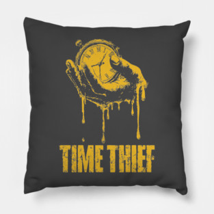Time Thief Melting Clock Shirt for Burnouts & Existential Thinkers Pillow