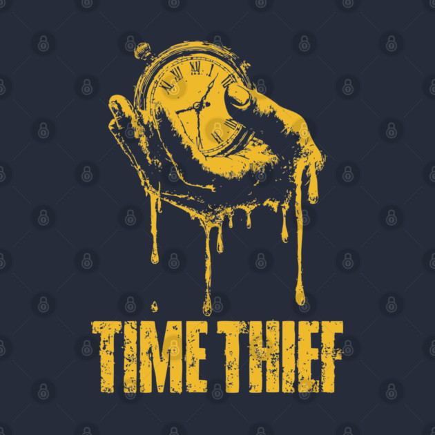 Time Thief Melting Clock Shirt for Burnouts & Existential Thinkers by TuncGK