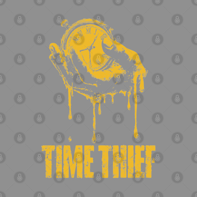 Time Thief Melting Clock Shirt for Burnouts & Existential Thinkers by TuncGK