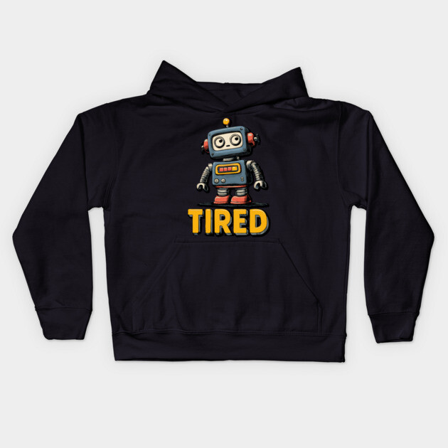Low Battery Robot Shirt for Burnt Out Workers and Overachievers Kids Hoodie by TuncGK
